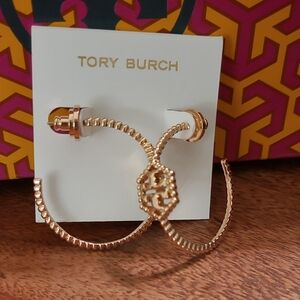 Tory Burch Rose Gold Hoop Earrings